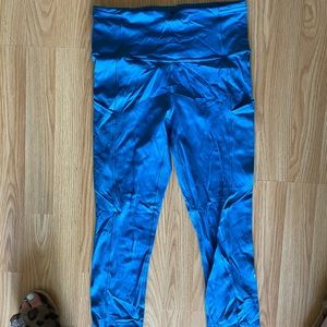 Lululemon Fast Free teal leggings